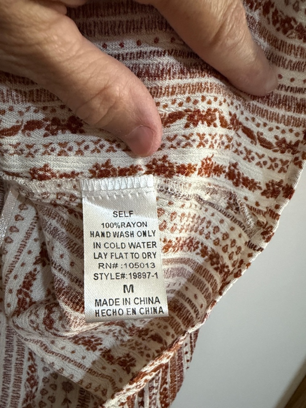Savanna Jane Ivory and Rust Floral Embroidered Peasant Tunic - Picture 3 of 7